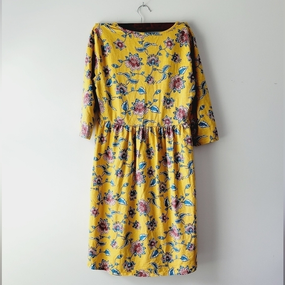 Matilda Jane yellow floral‎ dress with 3/4 sleeves size M - Picture 5 of 5